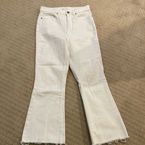 Loft High Rise Flare Cropped Jeans